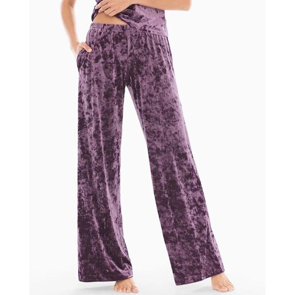 Soma Cool Nights Velvet Bordeaux Top & Pants - XL - Picture 1 of 13